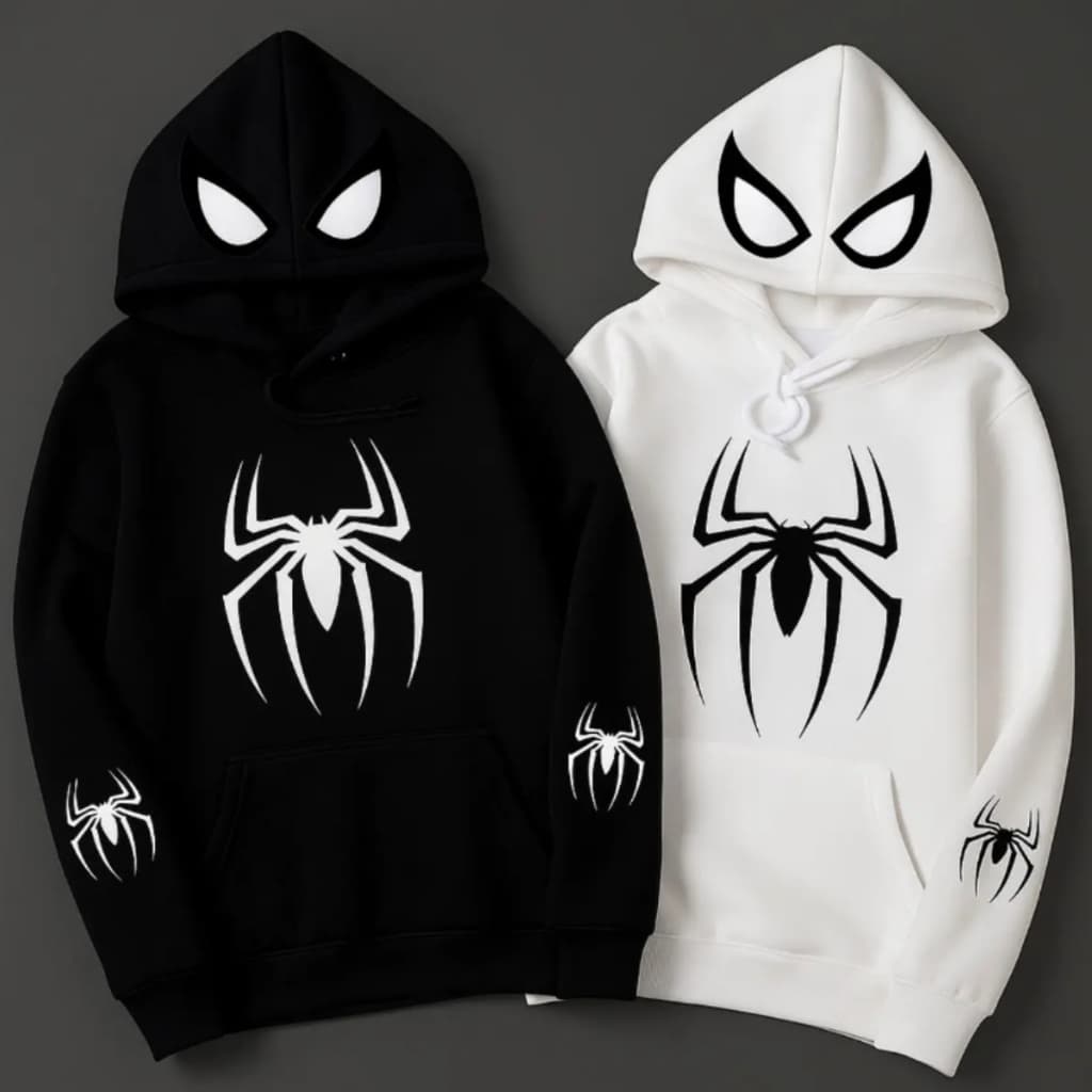 Kit Casal Moletom Casaco Conjunto Spider Love Moda Gotica Fofa Quentinho
