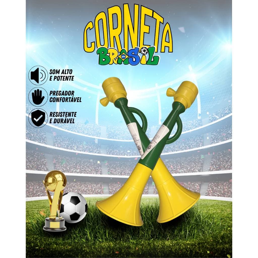 Corneta Brasil Copa Torcida - Som Alto Potente para Jogos e Festas