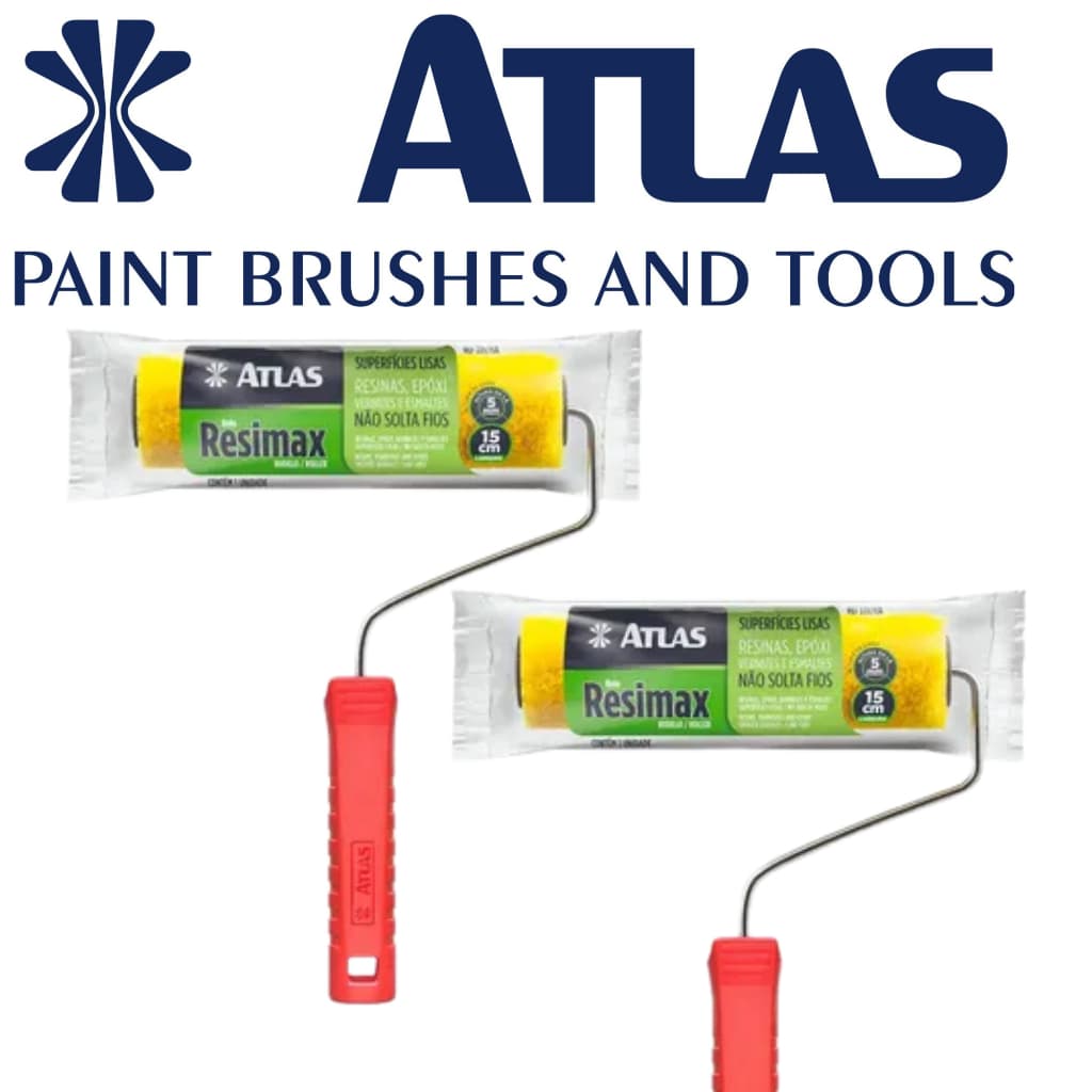 ROLO DE PINTURA RESIMAX COM 2 UNIDADES COM CABO-DUAS UNIDADES ATLAS 15CM.