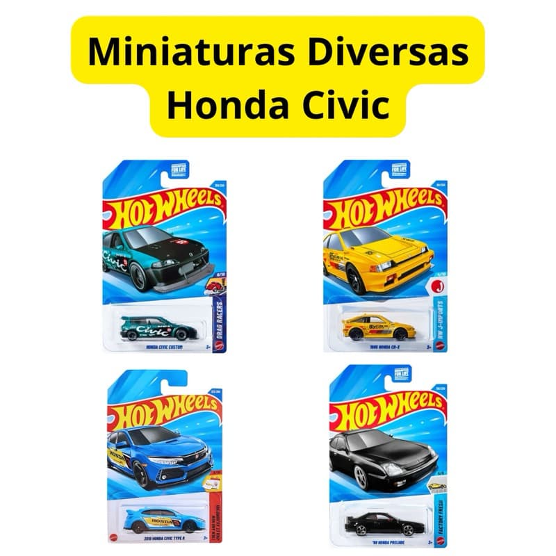 Diversos Carrinho Miniatura Hot Wheels Honda Civic Custom Personnalisé - Lote F 2026