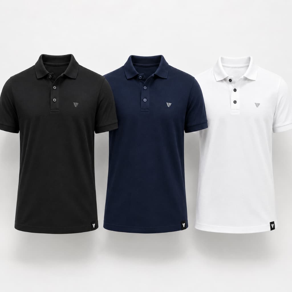 Camisa Masculina Gola Polo Casual Básico Voker Com Proteção UV Contra Raio Solares - Promoção !