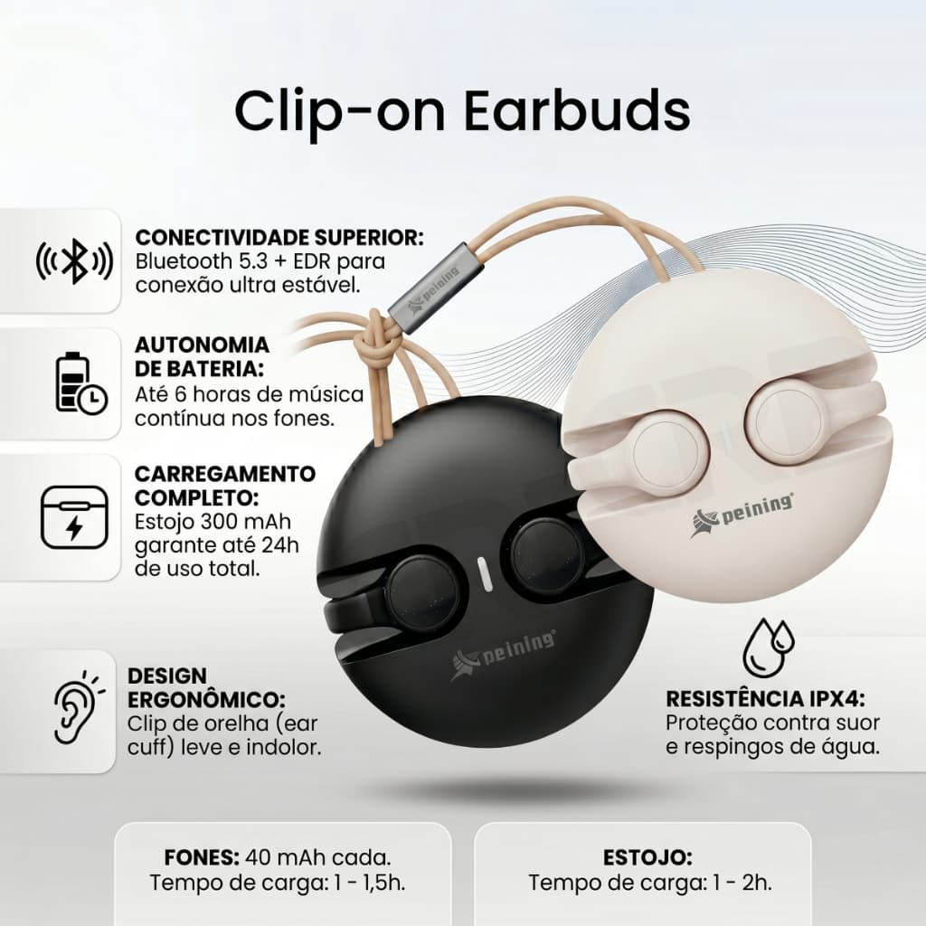 Fone De Ouvido Esportivo Sem Fio Bluetooth Condução Óssea Comica