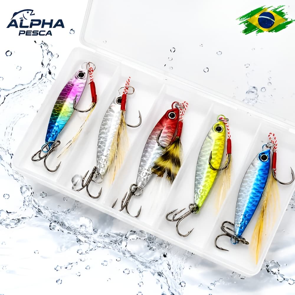 Kit 5 Iscas Jumping Jig 10g Metal Jig Premium Pesca Tucunaré