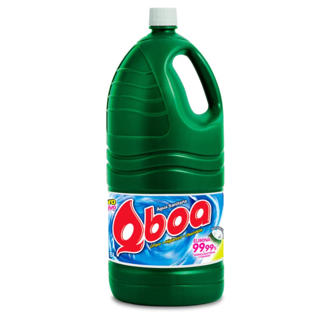 Água Sanitária Qboa 2L Original Alvejante Desinfetante Limpeza Pesada