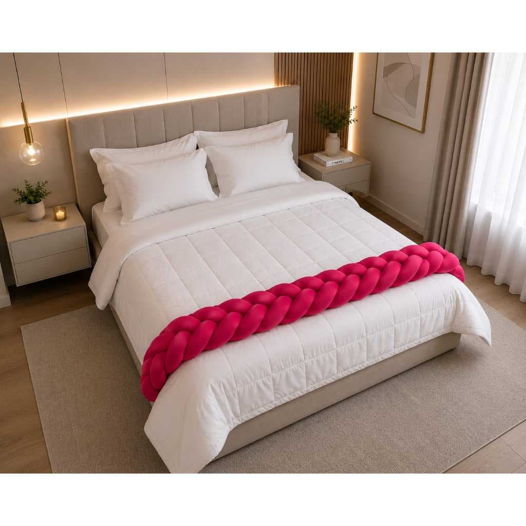 Almofada Trança Peseira Decoração Moderna De Cama Posta Solteiro e Casal Queen - LANÇAMENTO