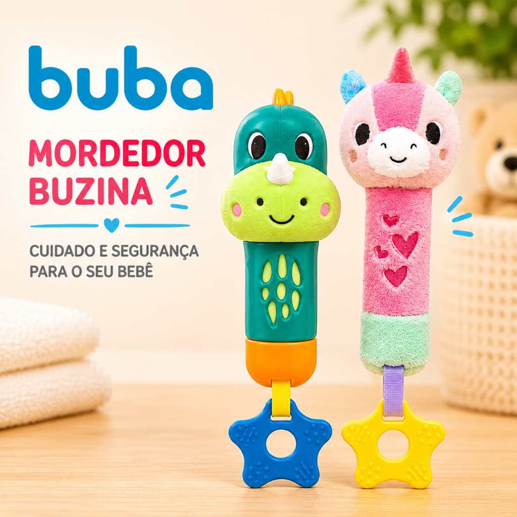 Mordedor Buba Buzininha Divertida De Bichinho Com Mordedor Para Bebê