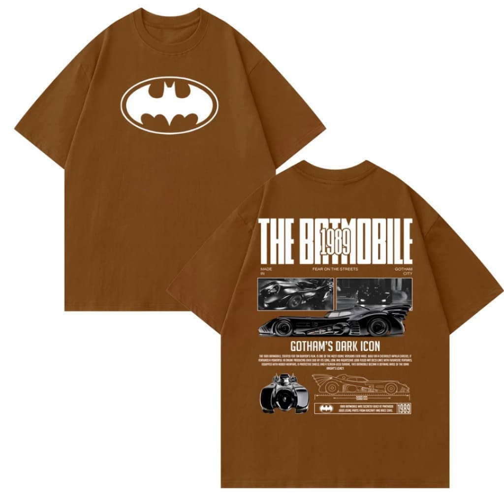 Camiseta Oversized Camisão Batman Batmóvel Batmobile Camisa 100% Algodão Confortável Herói