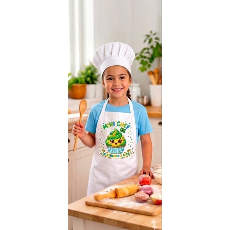 Avental Infantil Confeitaria Brasil
