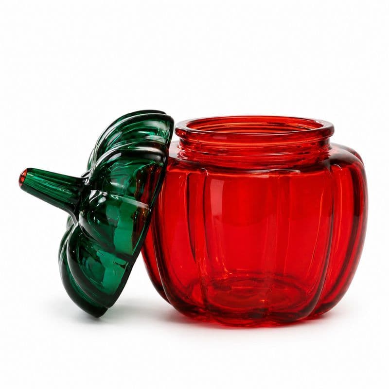 Pote Multiuso Baleiro Vidro Formato Abobora Color