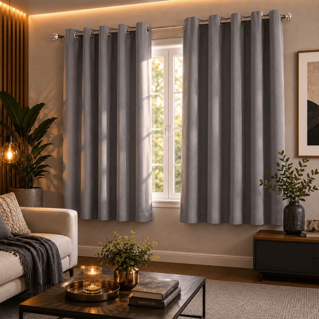 Cortina Oxford Liso 2,80x1,60 para Sala/Quarto