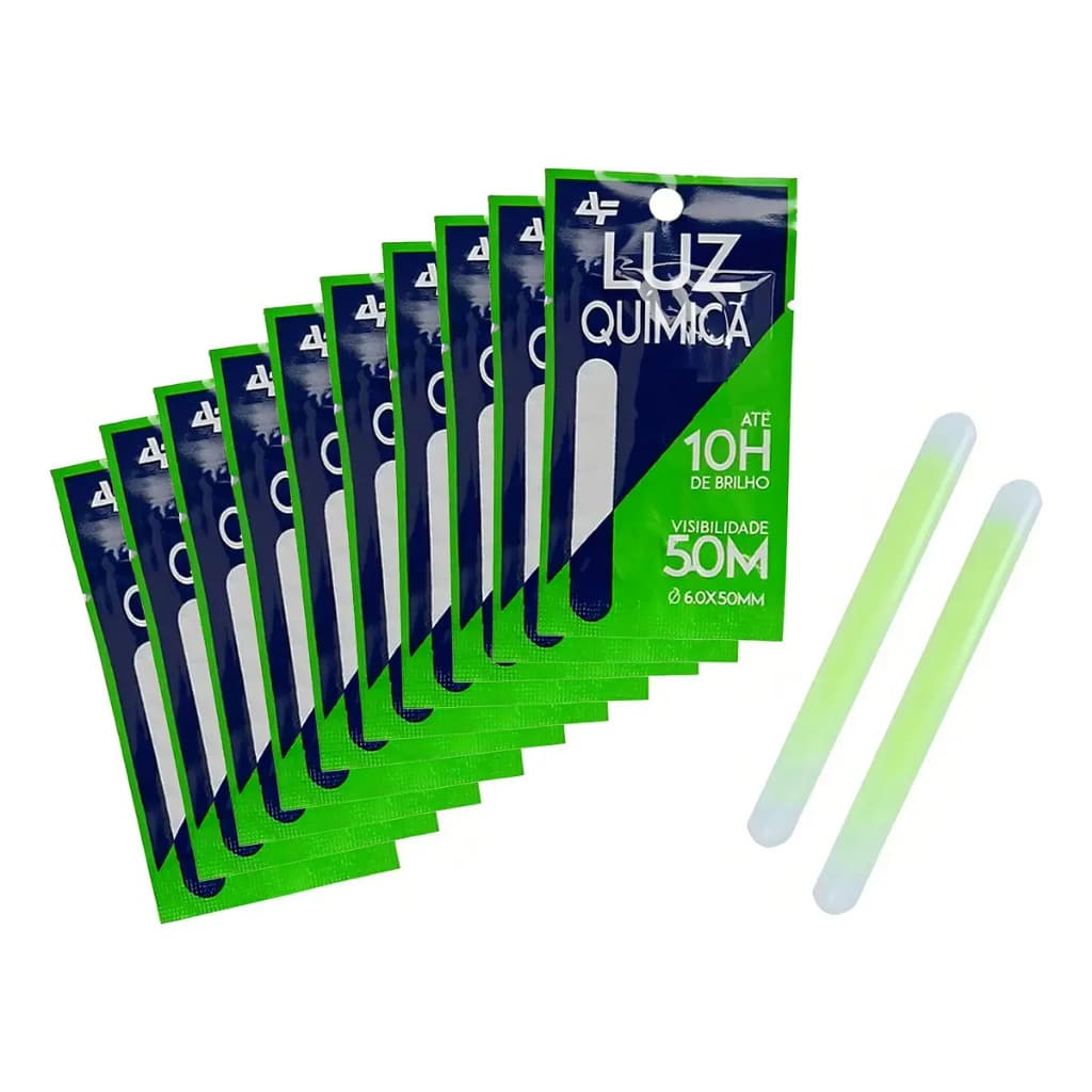10 Luz Química Albatroz Fishing - 5.0 x 50mm Pescaria Noturna - Cor Verde