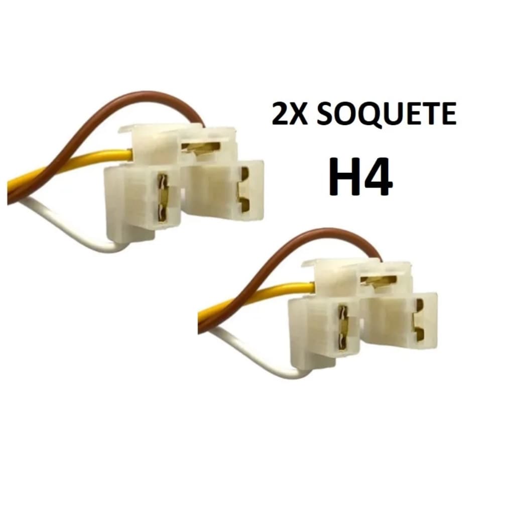 Kit 2 Chicote 3 Vias Soquete Farol Universal Com Fio 1,5m