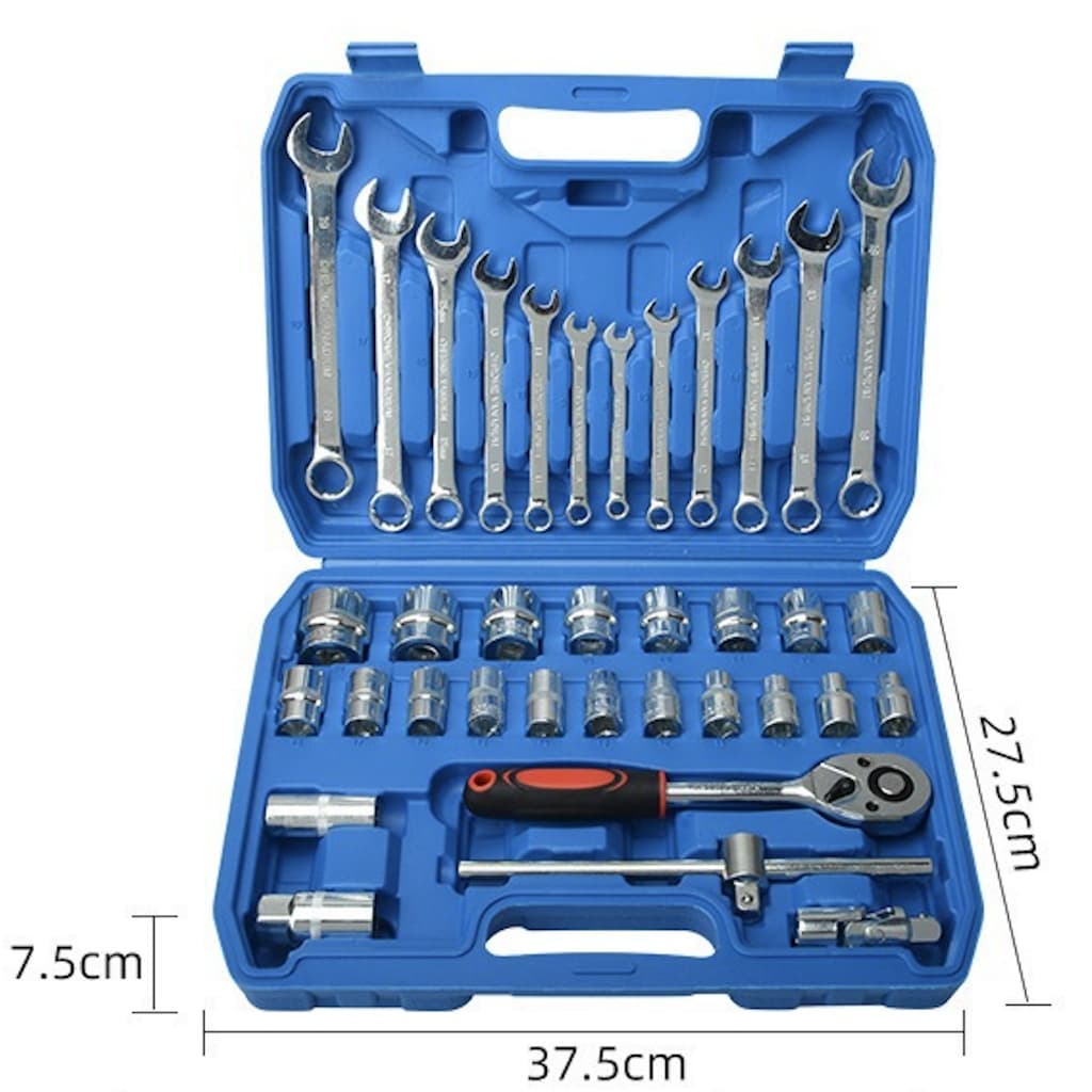 Kit de Ferramentas 37 Peças profissional jogo chave combinada soquetes e catraca grande Promocao