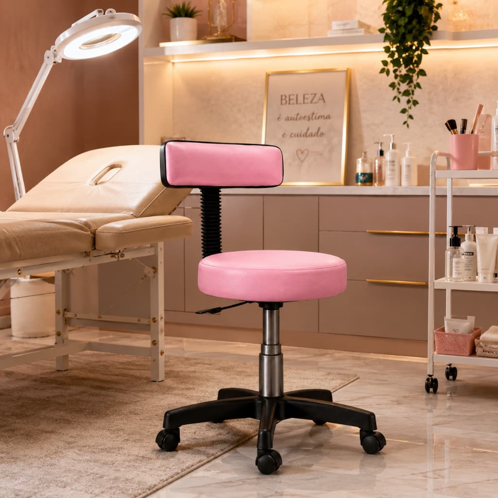 Mocho Profissional Estética Manicure Lash Designer Regulagem A Gás Reforçado Scarparo 100% Nacional Direto de Fábrica