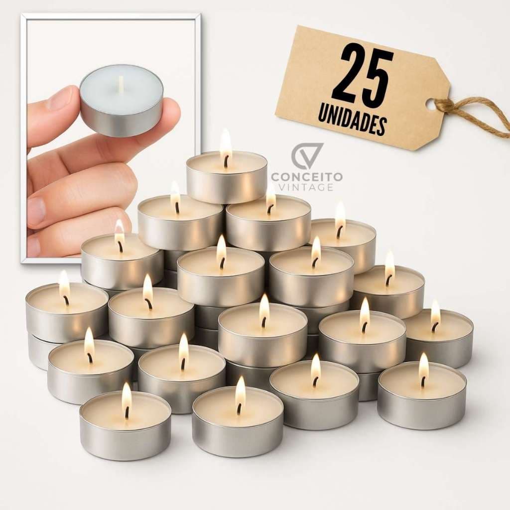 Vela Rechaud Decorativas Kit com Suporte Alumínio para Decoração Especial