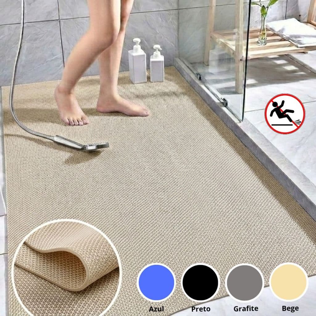 Tapete Antiderrapante Original 1.20 X 1.00  / 1.20 x 50 Bege escuro cozinha banheiro piscina sauna