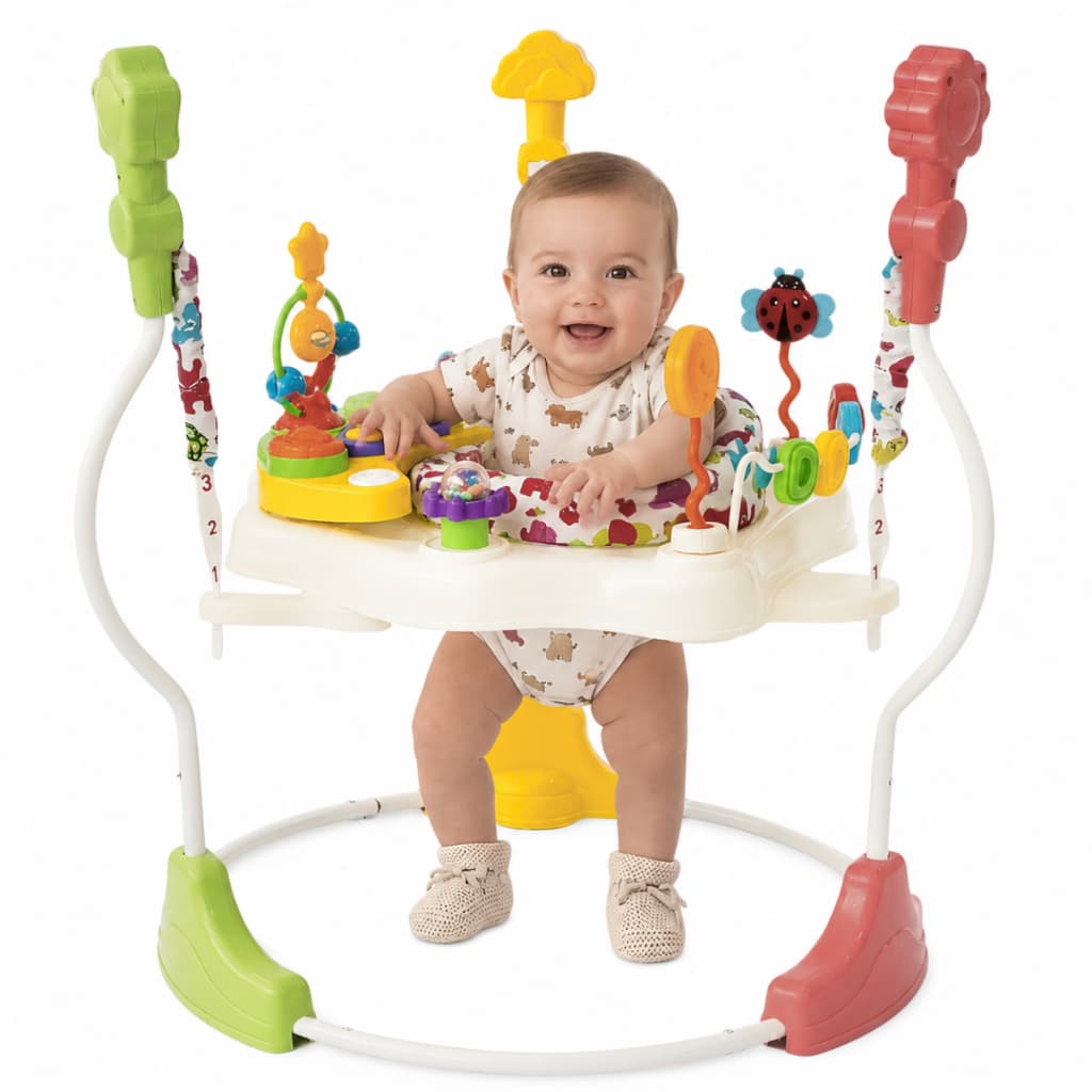 Jumper Pula Pula Bebê 360º Elefantinho Centro de Atividades Musical com Som e Luz Brinquedo Infantil
