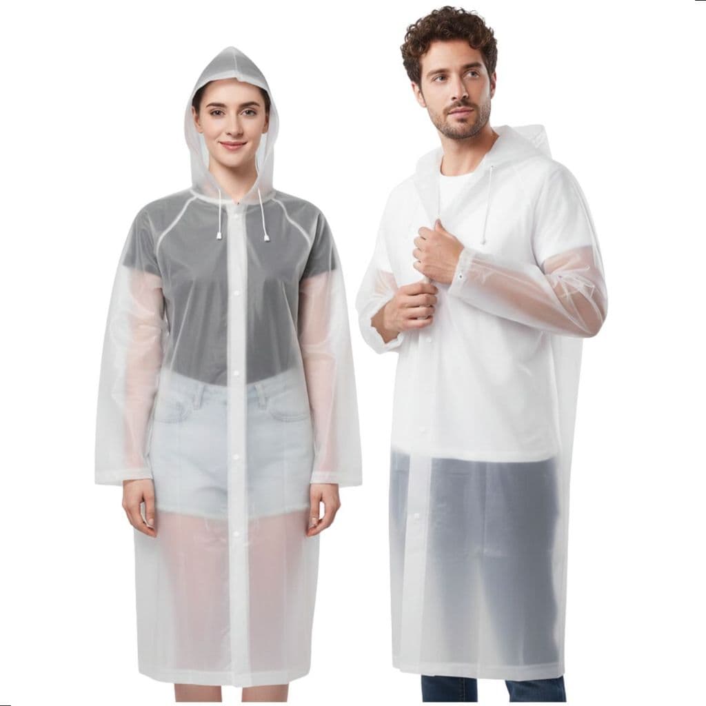 Capa Chuva Impermeável PVC Forrado Capuz Adulto Unissex Proteção Segurança Resistente Reutilizável