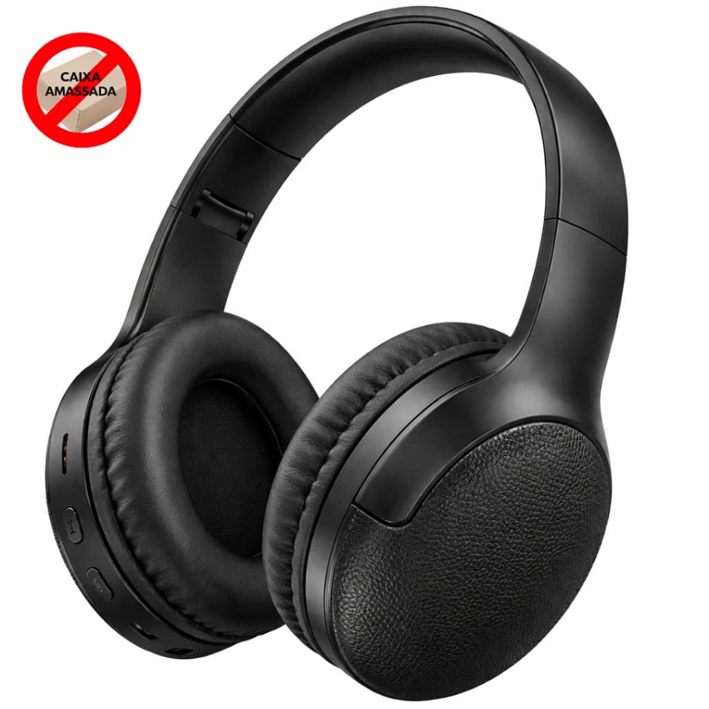Fone de Ouvido Bluetooth 5.3 Headphone Sem Fio Cancela Ruído, Dobrável, Corrida, Academia - CAIXA AMASSADA