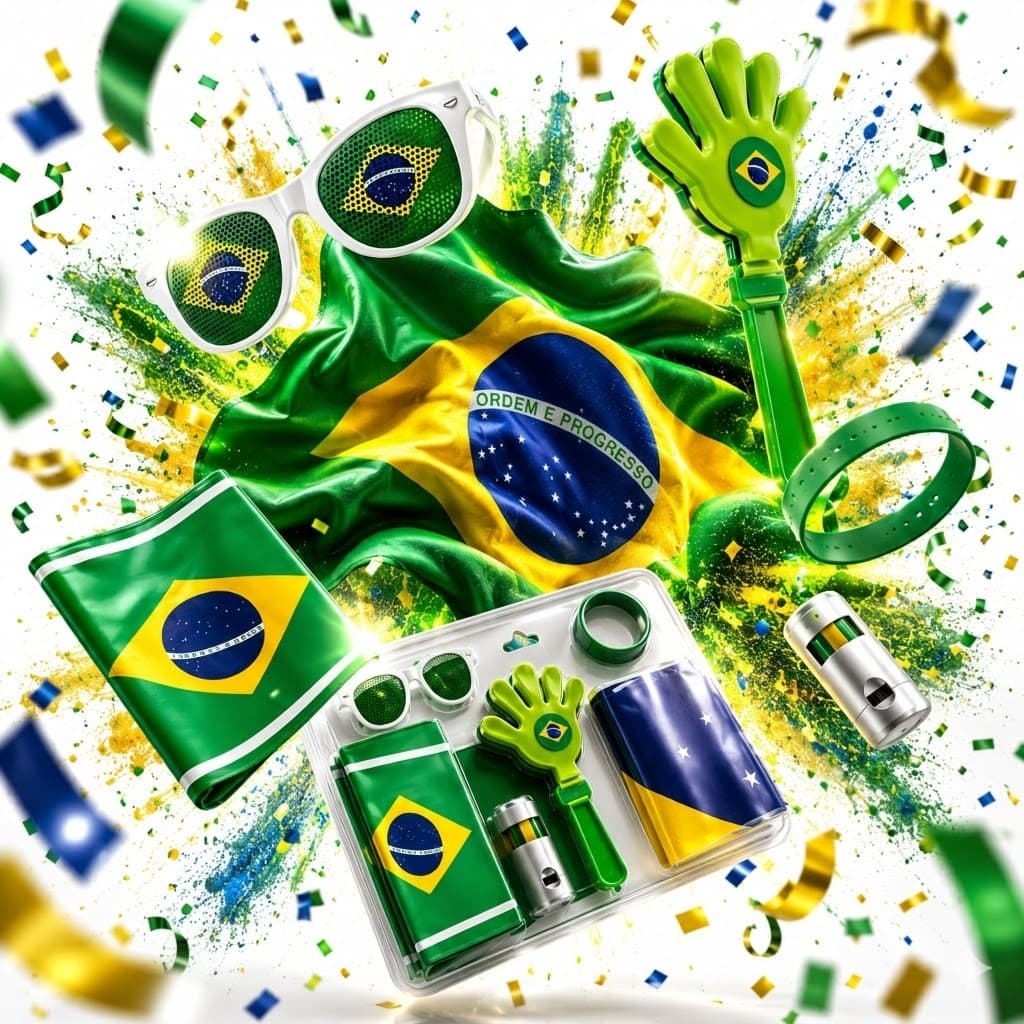 Kit 6 Itens Torcedor Brasil Copa Do Mundo 2026 Completo Torcida