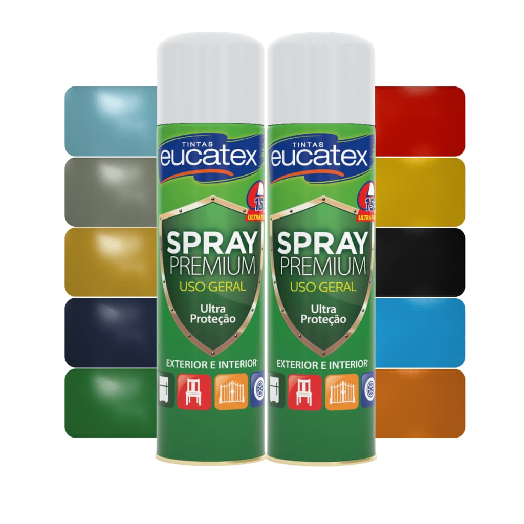 Tinta Spray Multiuso Eucatex 400ml - Secagem Rápida e Brilhante