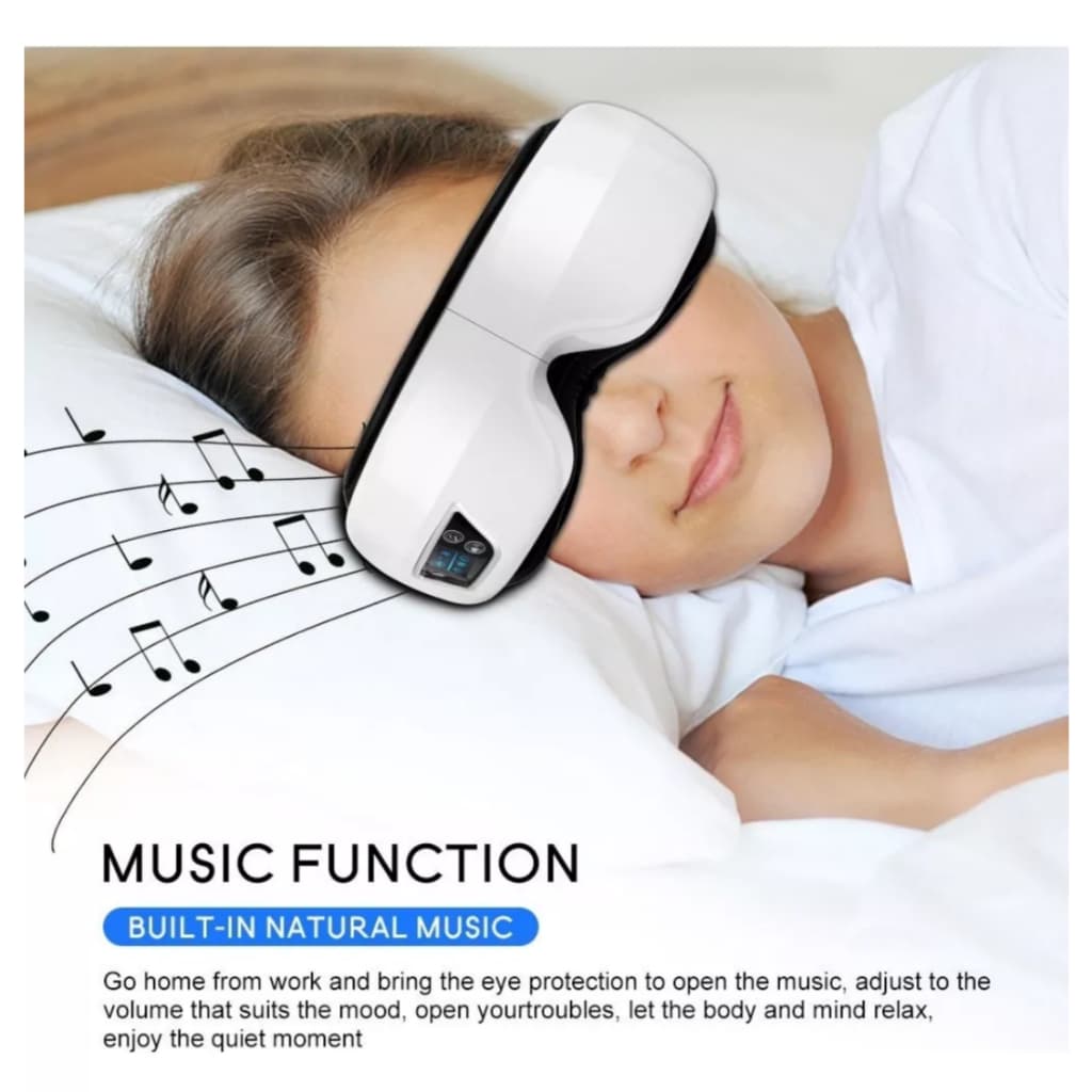 Massageador de olhos inteligente airbag vibração instrumento de cuidados com os olhos aquecimento bluetooth música alivi