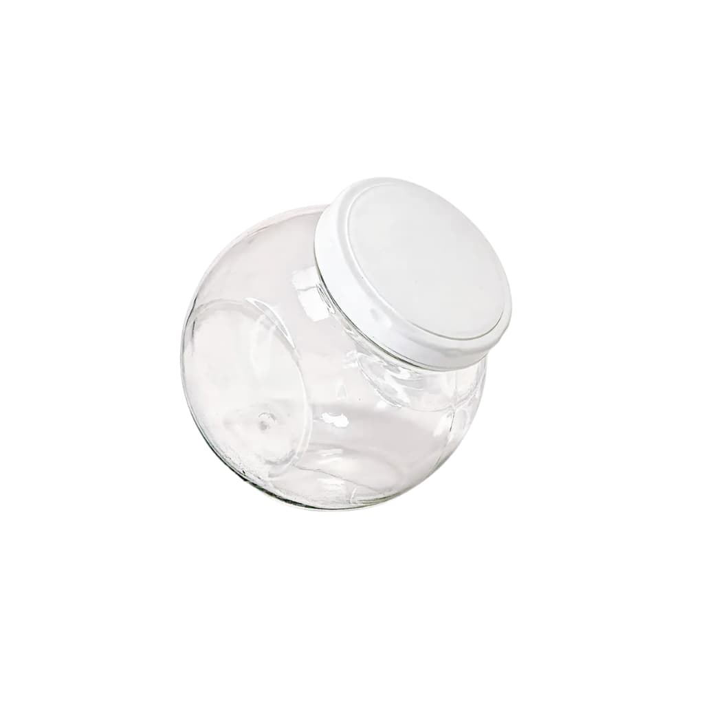 Pote Baleiro cristal de plástico com tampa branca 600ml Panamby