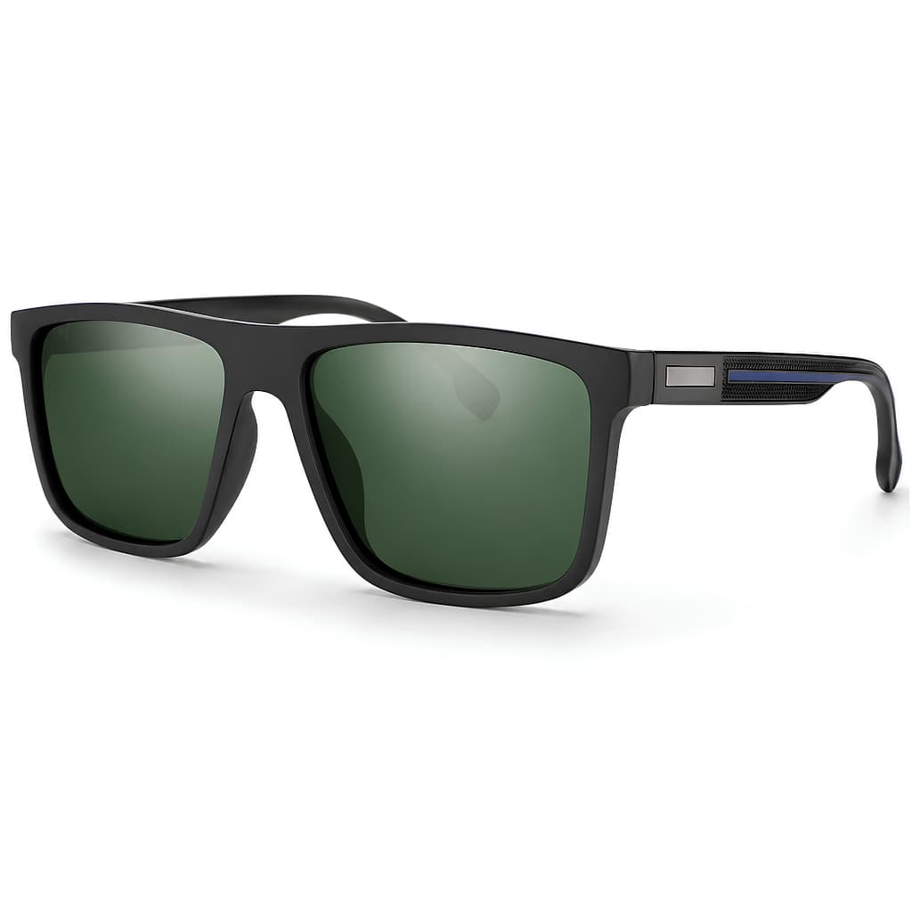 Óculos de Sol Lente Verde Polarizado UV400 Quadrado Masculino Original 6286 Village Heaven