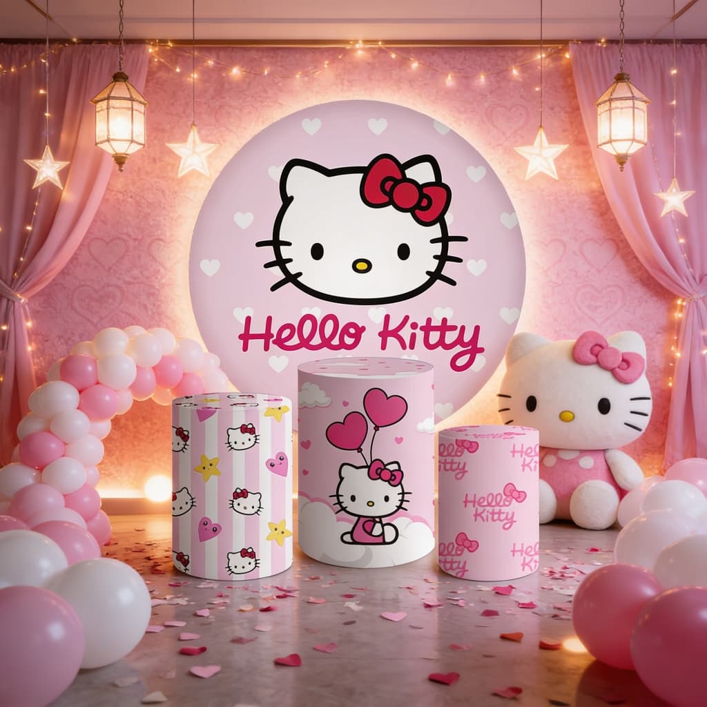 Kit Trio Capa de Cilindro Capa de Painel Gatinha Hello