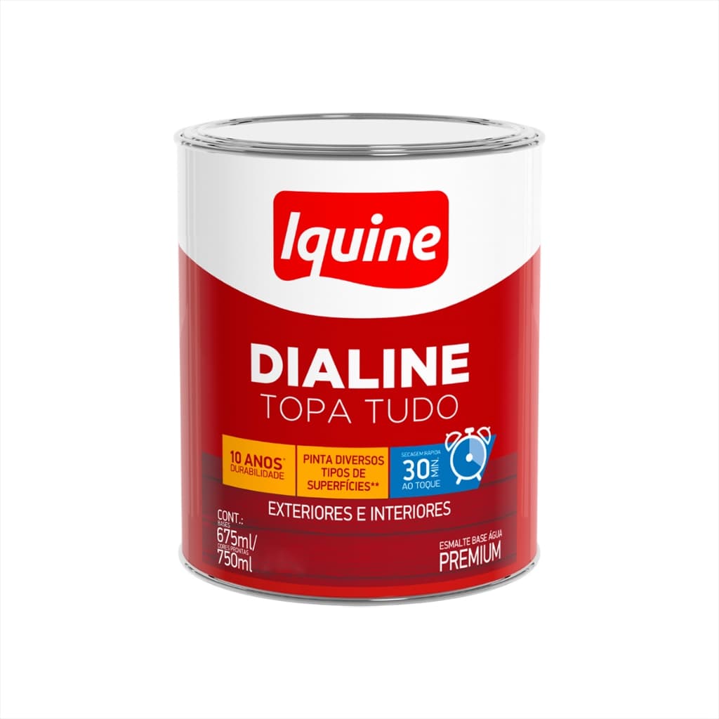 Tinta Branca Esmalte Portão 750ml Tinta Esmalte Madeira e Metais Esmalte Sintético Iquine Topa Tudo