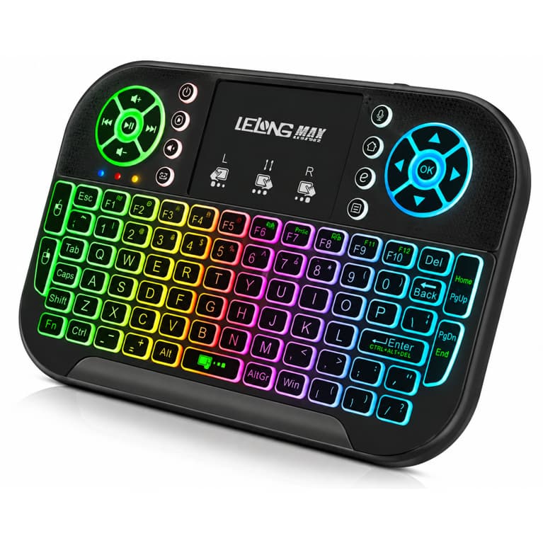 Mini Teclado Controle Bluetooth Smart Tv Tv-box Android Mouse com Led