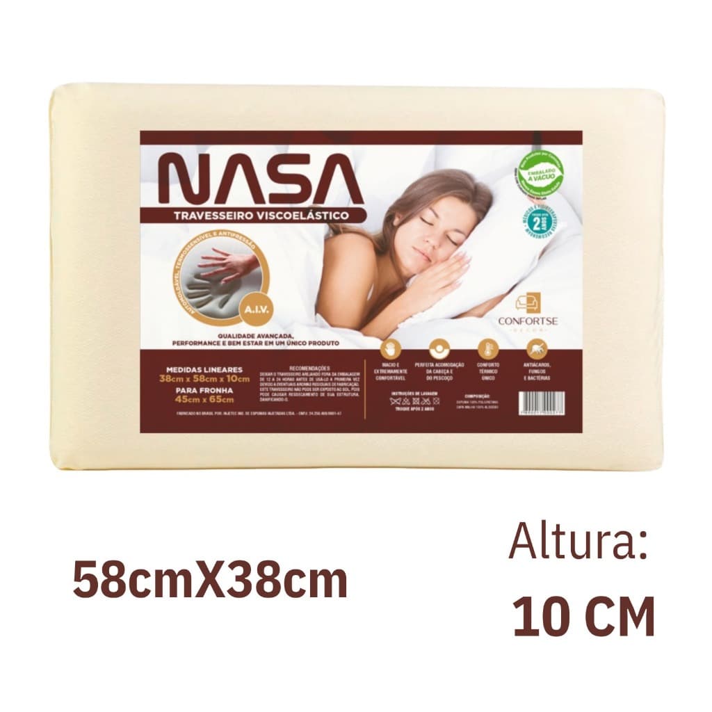 Travesseiro Viscoelastico Confortse 10 cm (NASA)