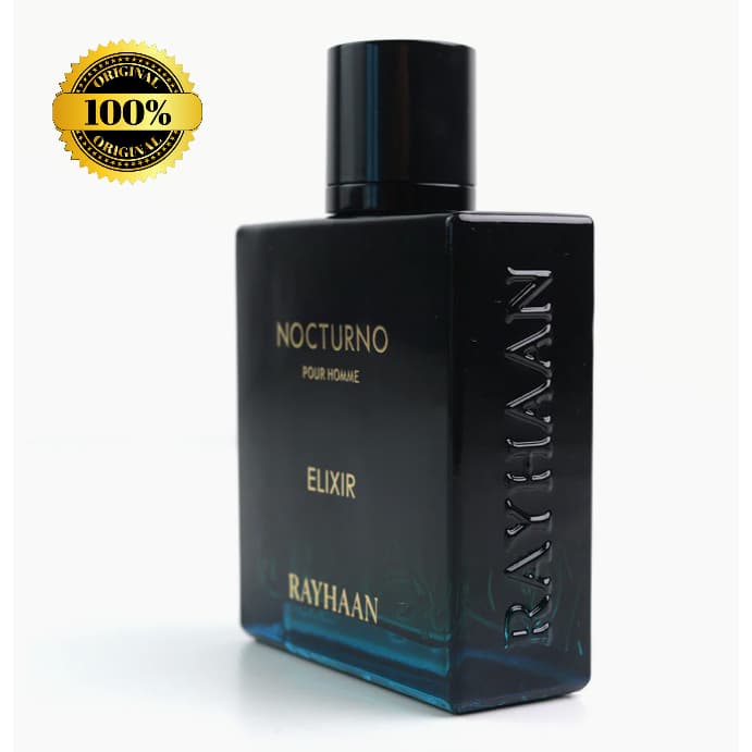 Perfume Rayhaan Nocturno Elixir EDP 100ML Original Lacrado Masculino Alta Fixação Longa Duração Elegante Marcante