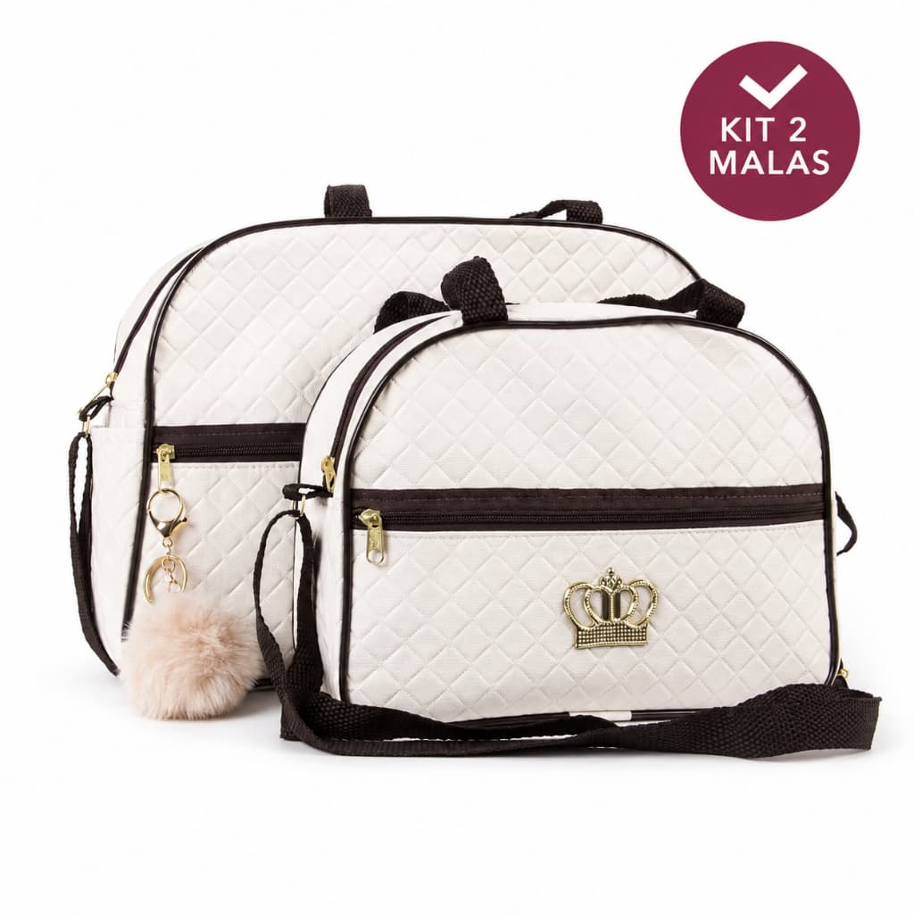 Kit Bolsa Maternidade Varias Cores Lisas Menina ou Menino Acompanha 2 peças C/ POMPOM