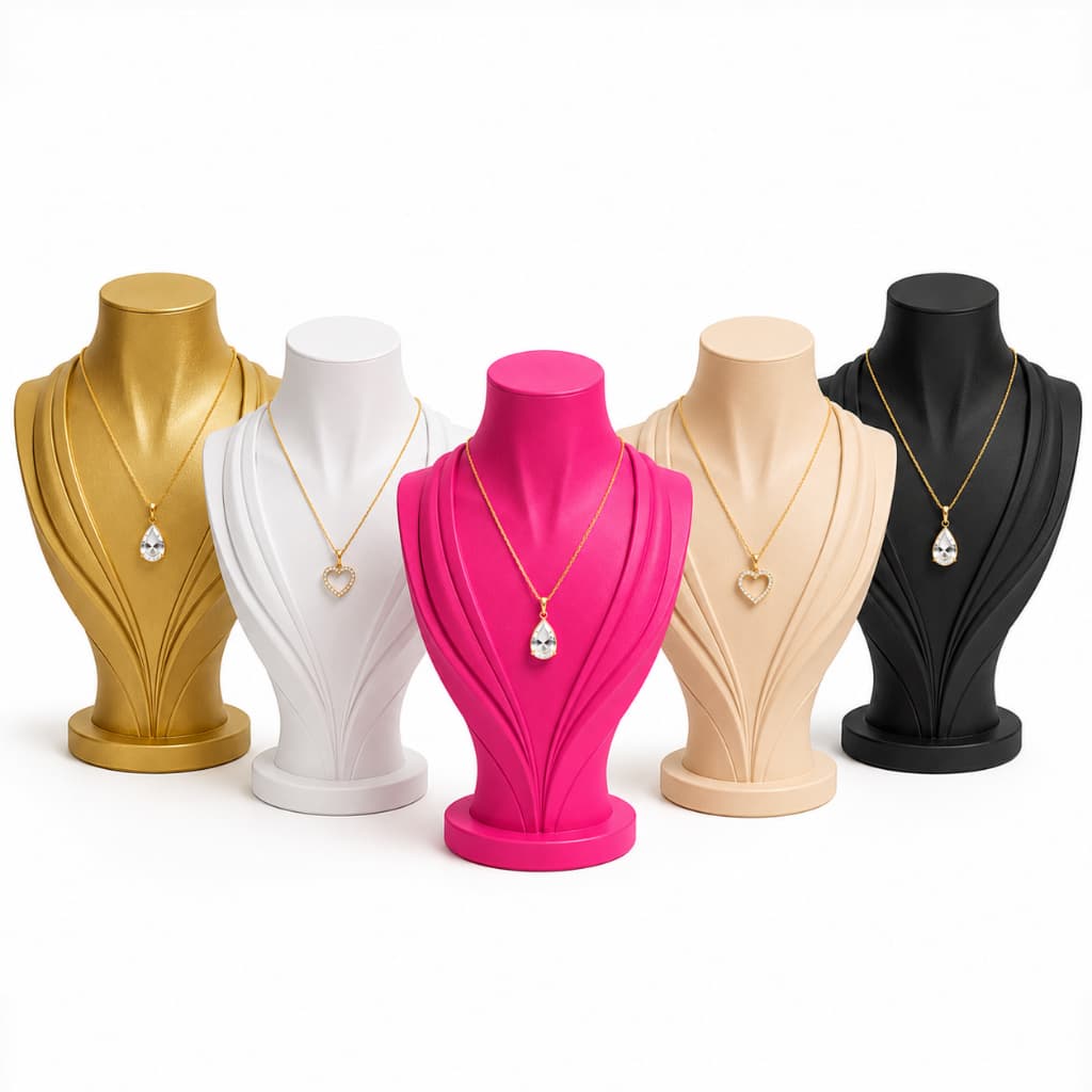 Expositor De Colar Busto Porta Joias Display Para Vitrine Loja Semijoias E Fotos