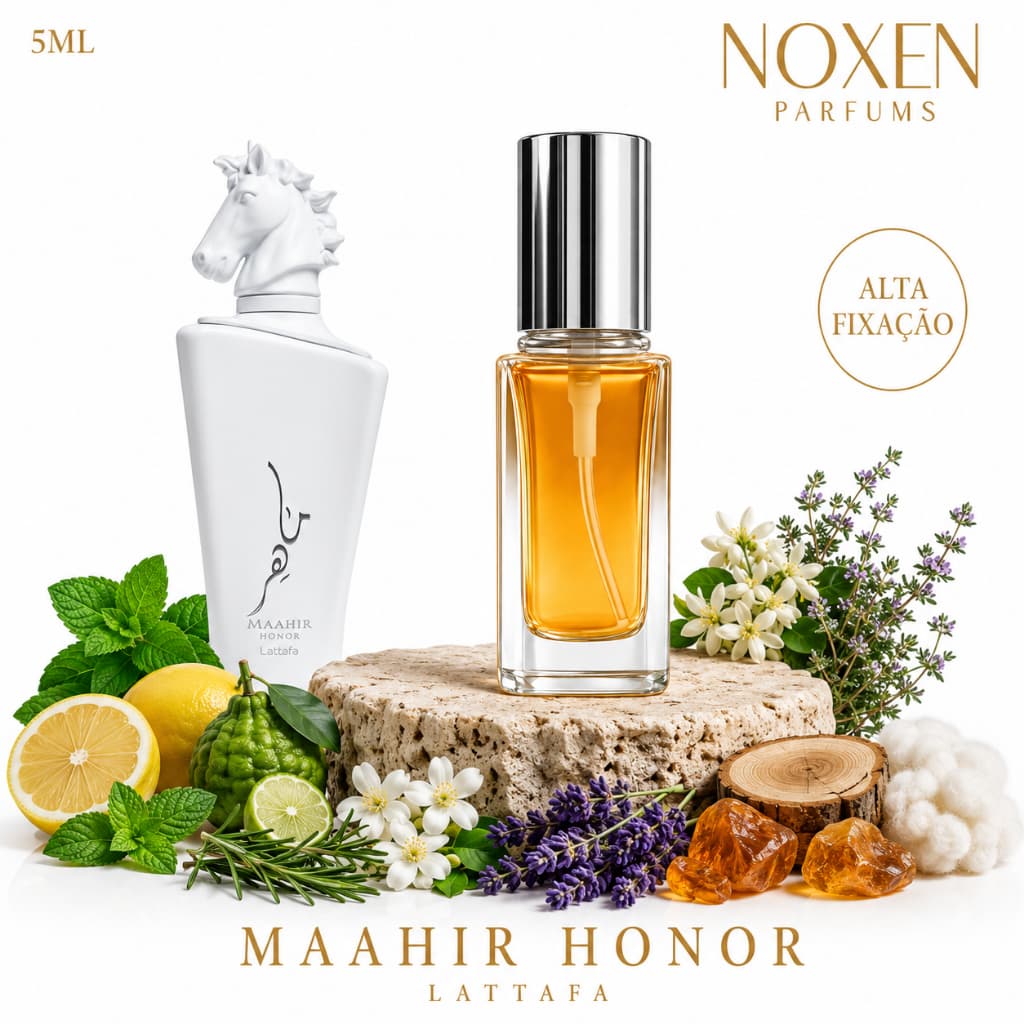 Perfume Masculino 5ml Premium Vidro Spray Maahir Honor Cítrico Aromático Importado
