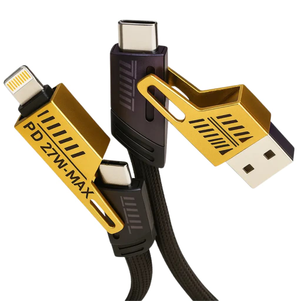 Cabo Usb 4 Em 1 - 65w P/ Todos Os iPhone E Android Tipo C Carregador Super Turbo