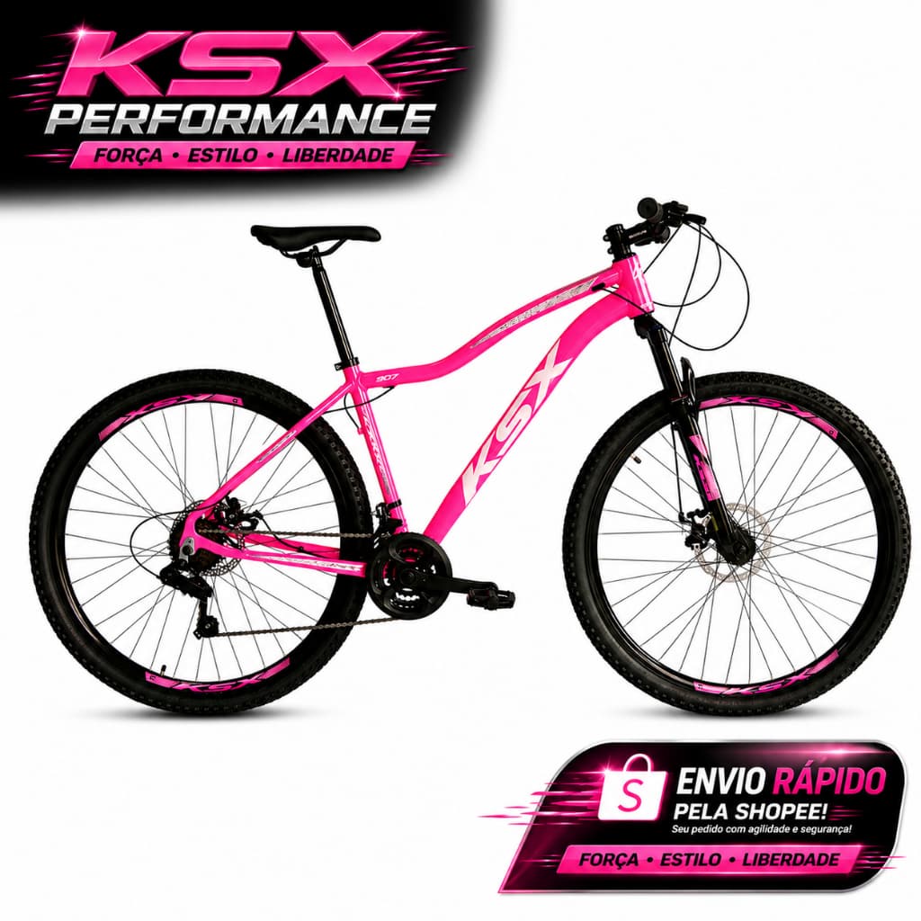 BICICLETA BIKE ARO 29 MTB ALUMÍNIO KSX SD7 24V CÂMBIO SHIMANO CABEAMENTO INTERNO UCL FEMININA