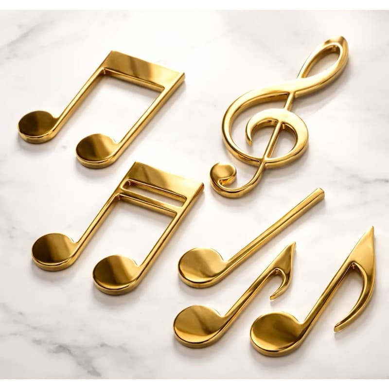 Notas Musicais Decorativas em Aluminio  Composto – Alto Relevo Premium Colante