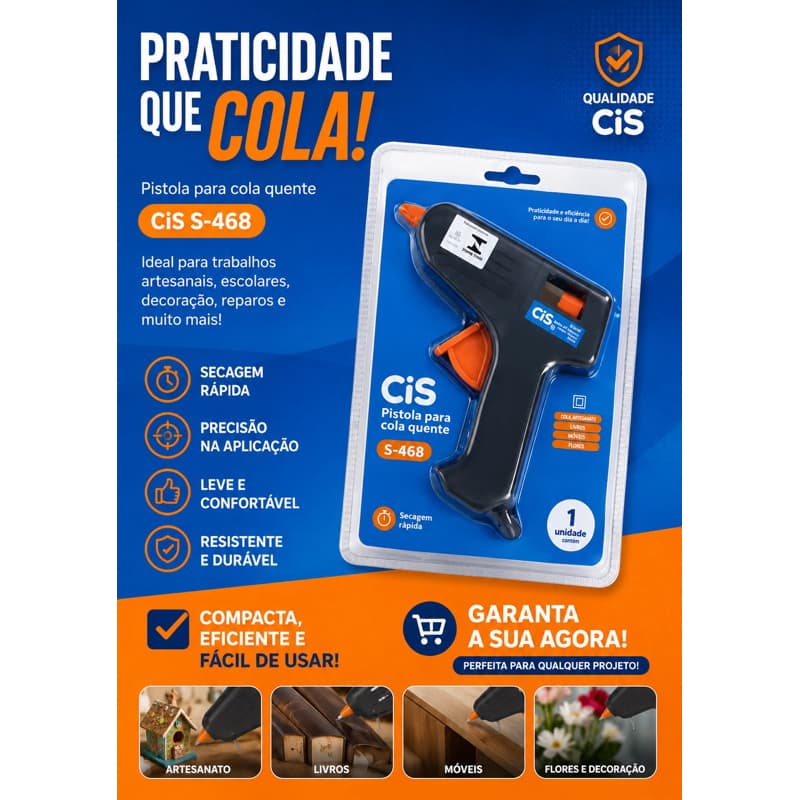Pistola de Cola Quente Elétrica CIS S-468