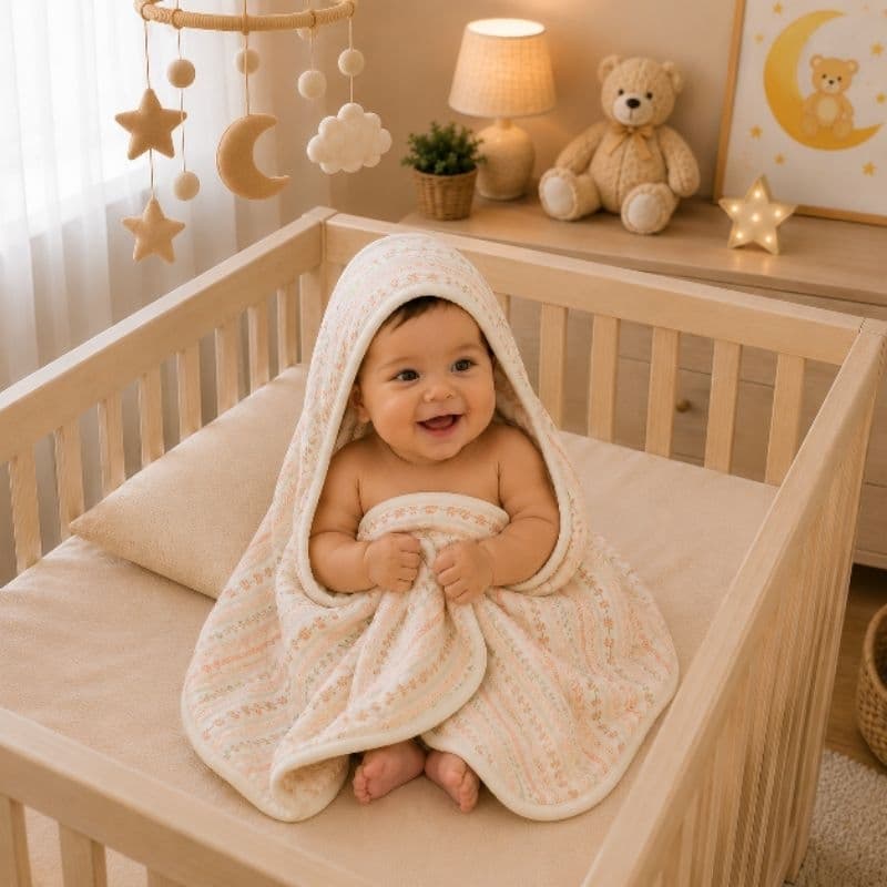 Toalha de Banho Para Bebê Infantil com Capuz Soft Fralda 100% Algodão 80x80 cm Presente Menino Menina Higiene