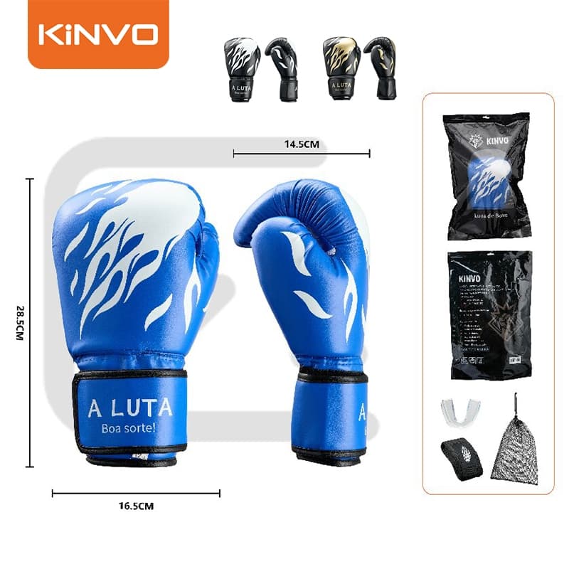 KINVO Luva de Boxe Profissional para Academia Muay Thai Kickboxing Treino Adulto Tamanhos 10oz 12oz