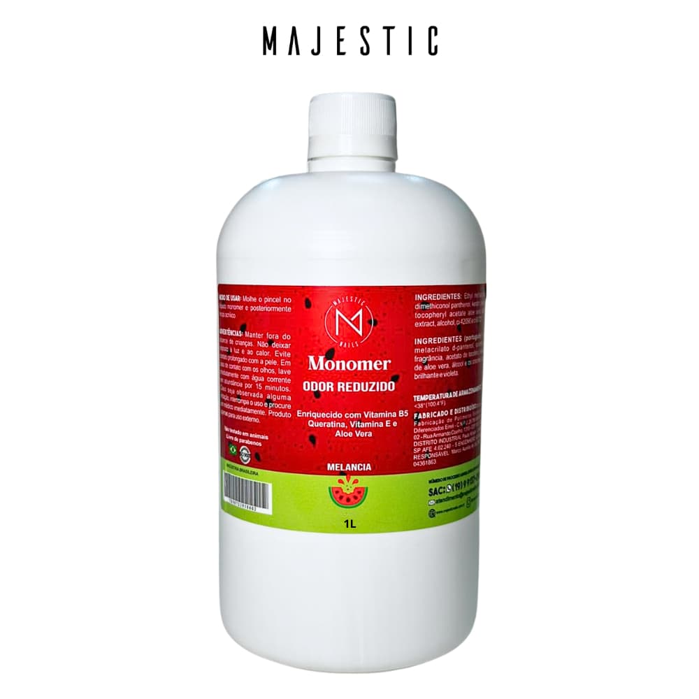 MONOMER Secagem Lenta MELANCIA (Odor reduzido) Alongamento Majestic Nails