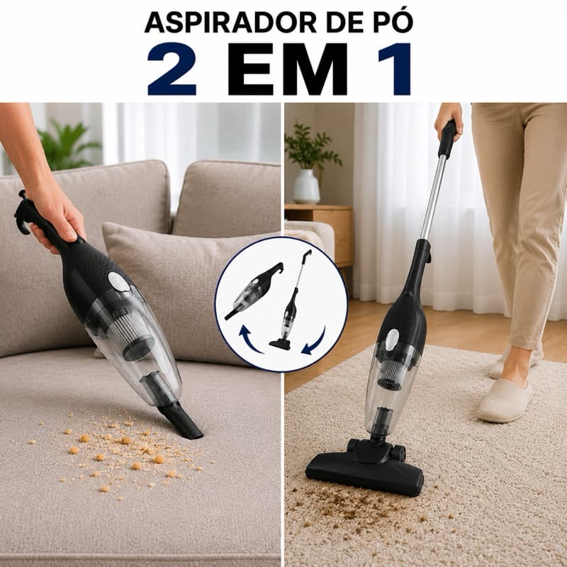 Aspirador De Po 2 em 1 Vertical Vassoura Elétrica e Portátil de Mão Com Fio 600W 110v 220v Filtro Lavavel Aspirar Tapete