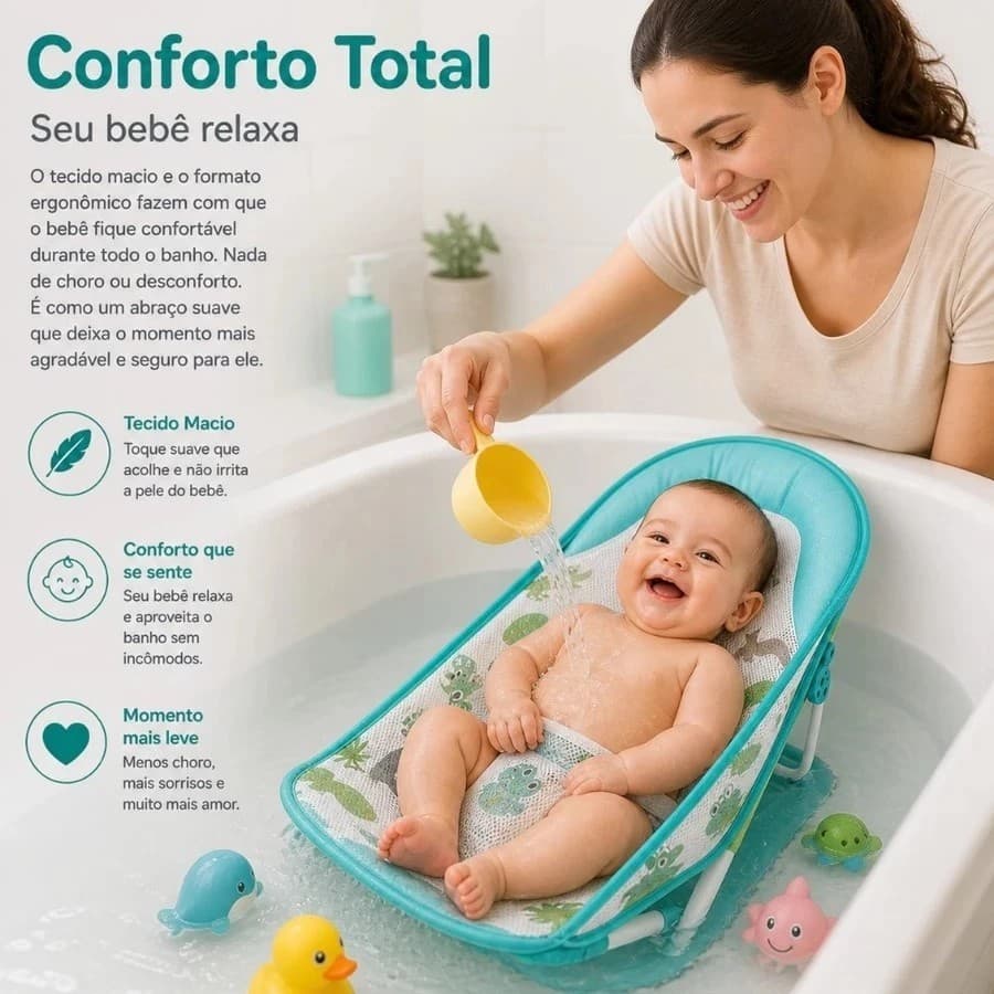 Cadeira Cadeirinha de Balanço Assento Suporte de Banho Infantil Deluxe - Verde