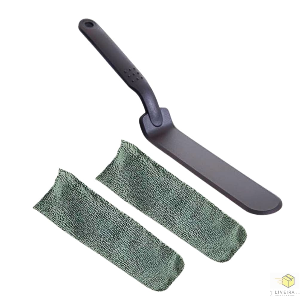 Kit Limpeza De Vãos Ákora Espátula Limpa Box E Blindex Janelas E Frestas com 2 Luvas - Cinza