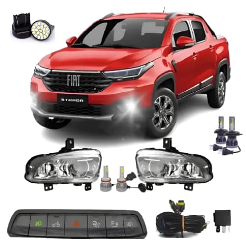 Kit Farol Milha + Super Led Milha + Super Led Farol H4 Strada Freedom Endurance 1.3 2021 2022 2023 2024 2025 2026 2027