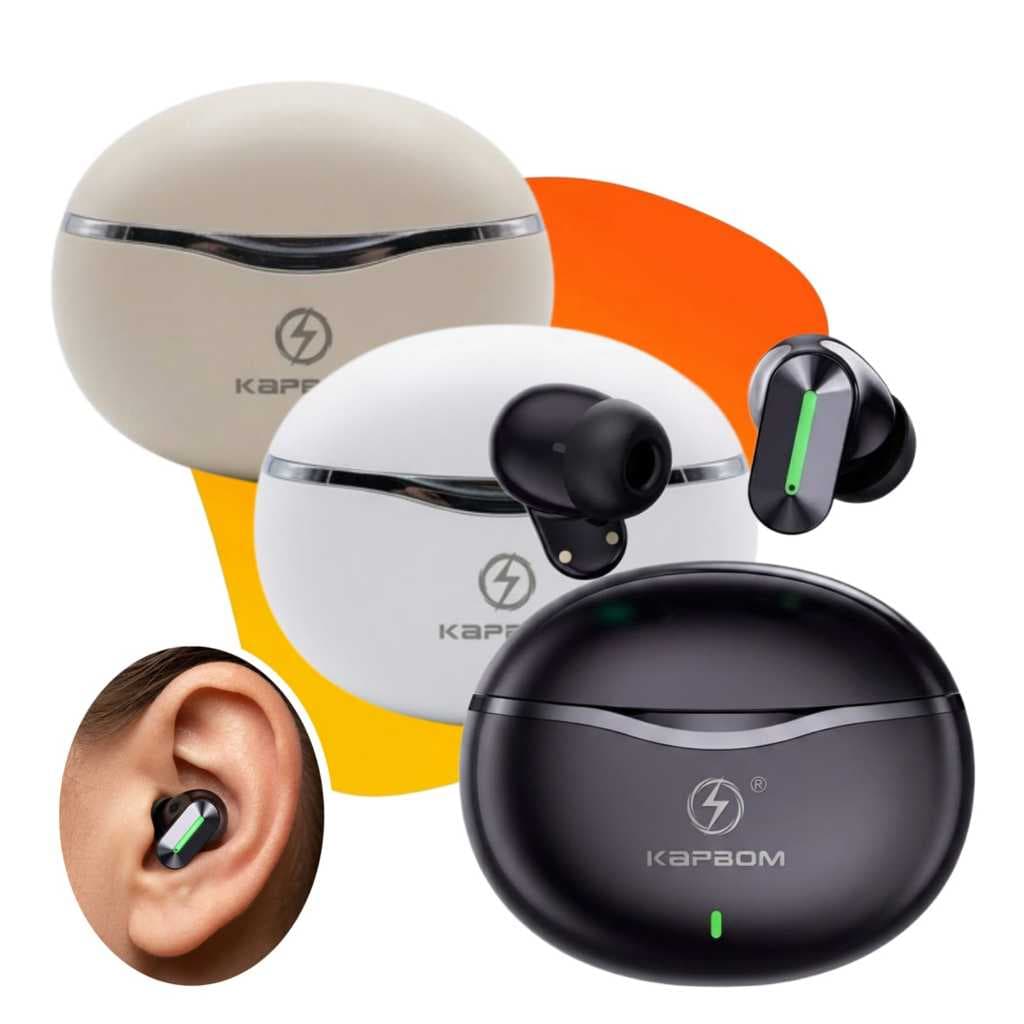 Fone ouvido bluetooth pequeno discreto top Original Kapbom sem fio TWS Esportivo Microfone Longa Bateria iPhone Android