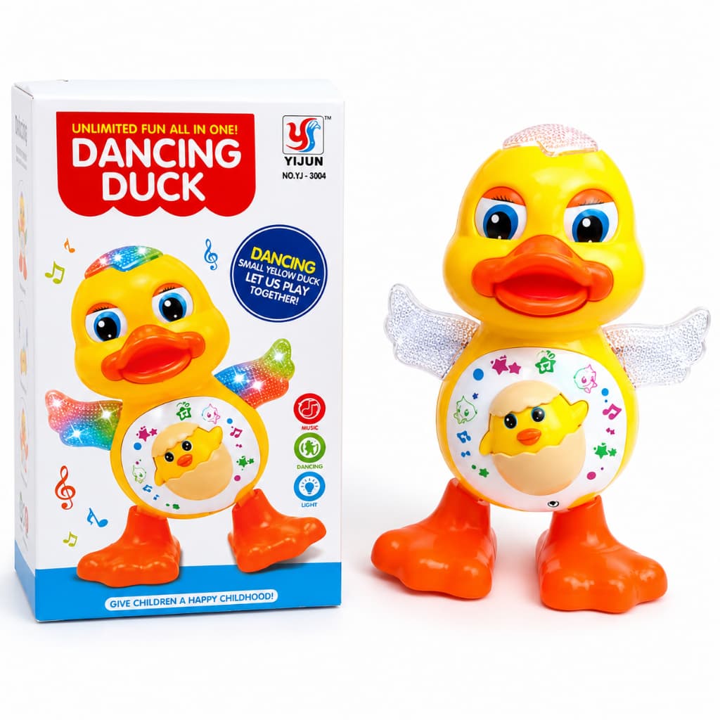 Brinquedo Pato Patinho Dançante Musical Dança, Anda, Mexe, com Luz E Som
