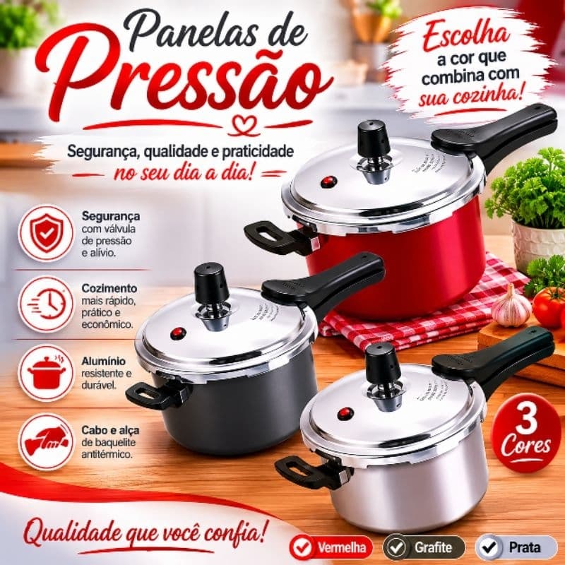 Panela De Pressão Fechamento Externo 7 Litros